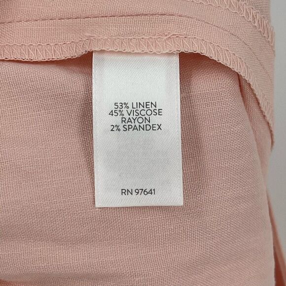 J. Jill Linen Stretch Pull On Elastic Waist Cropped Pants Women Large Pearl Pink - Picture 5 of 7